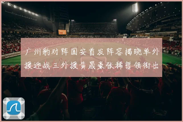 广州豹对阵国安首发阵容揭晓单外援迎战三外援黄晟豪张稀哲领衔出战